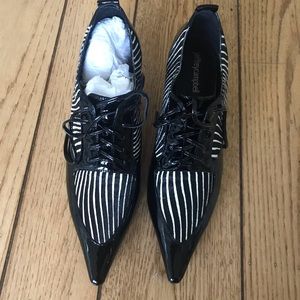 Jeffrey Campbell Black Patent & Zebra Lace Ups